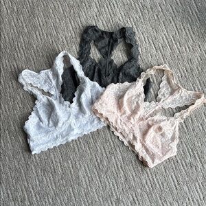 NWOT Felina Lace Bralettes. Set of three. Size S.